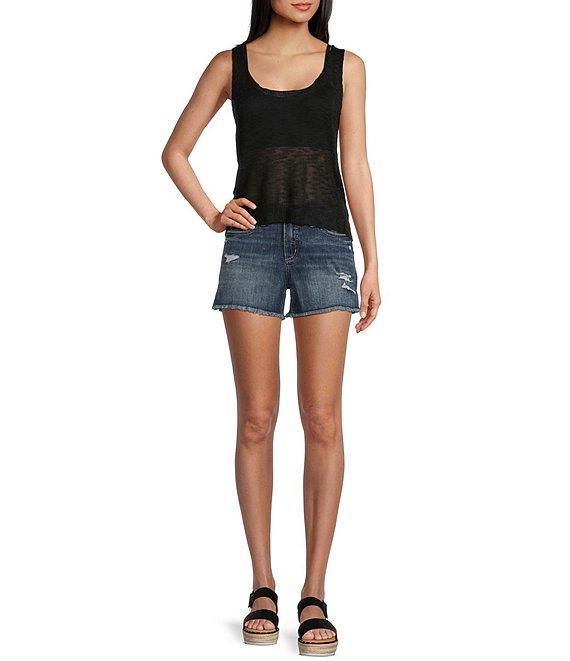 Angie Sleeveless Scoop Neck Solid Knit Tank Top Product Image