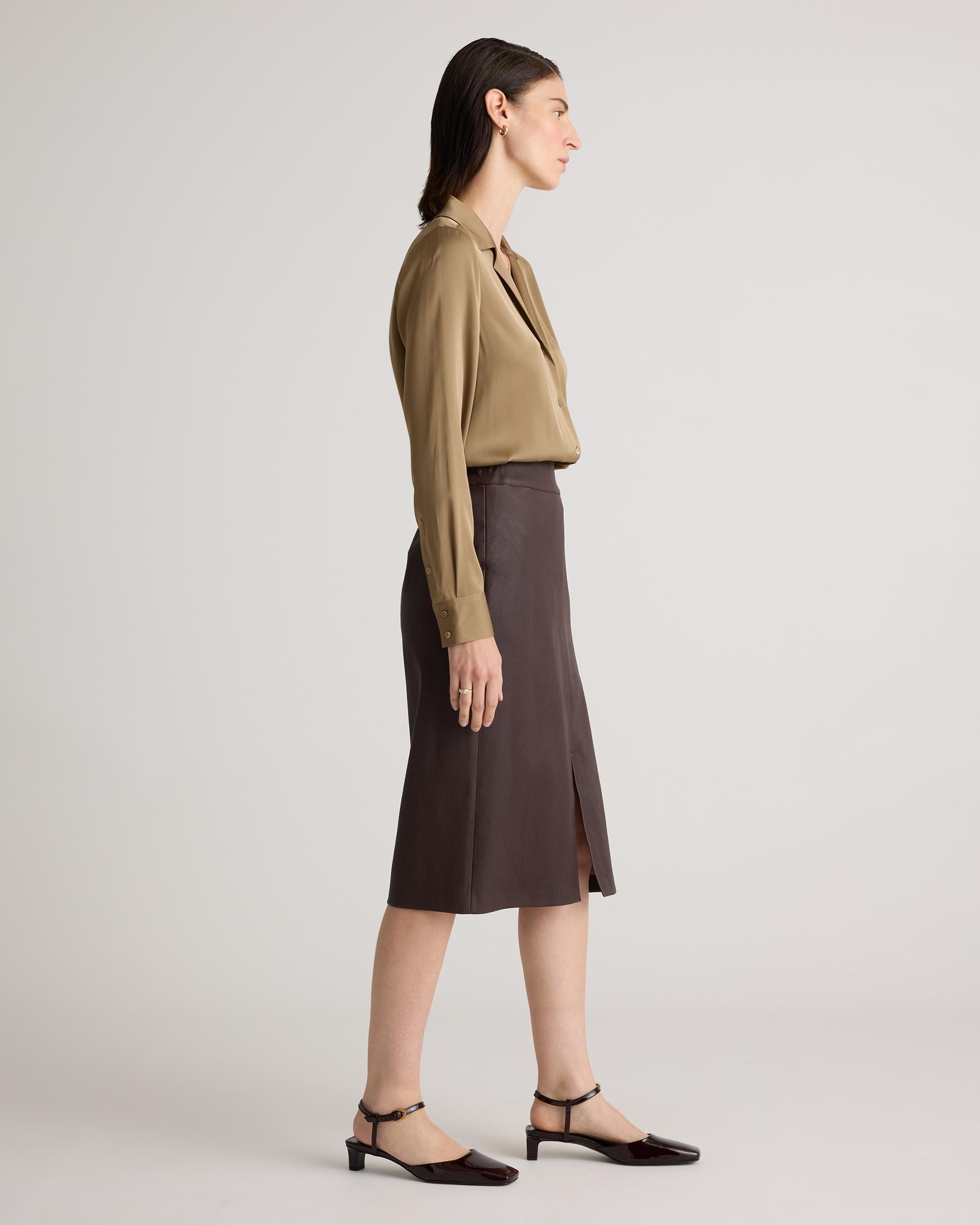 Quince | Women's Washable Stretch Silk Notch Collar Blouse Product Image