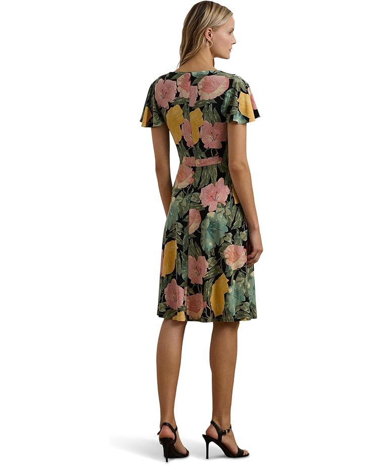 Floral Crinkle Georgette Surplice Dress Product Image