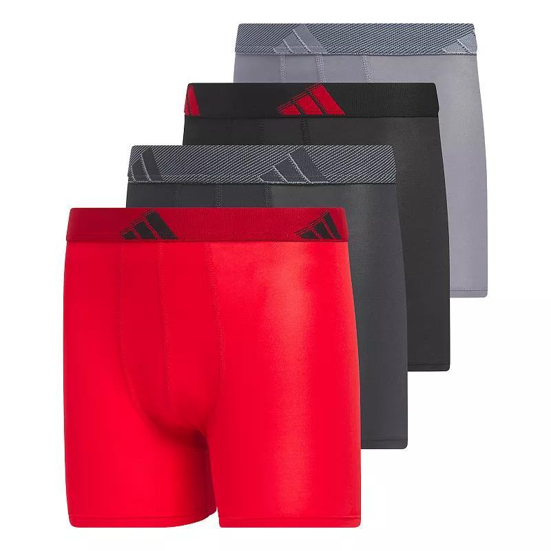 Boys 4-20 Adidas Youth Microfiber 4-Pack Boxer Brief, Boy's, Size: Large, Red Product Image