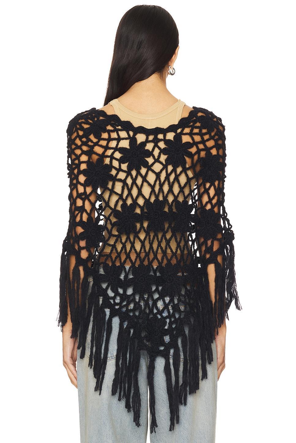 Ruffle Flower Knitted Poncho Jaded London Product Image