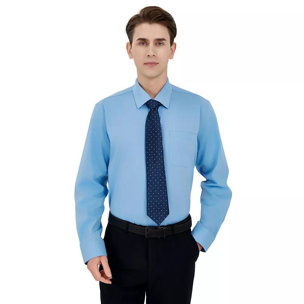Men's Bespoke Classic-Fit Dress Shirt & Tie Set, Size: XL-36/37, Light Blue Product Image