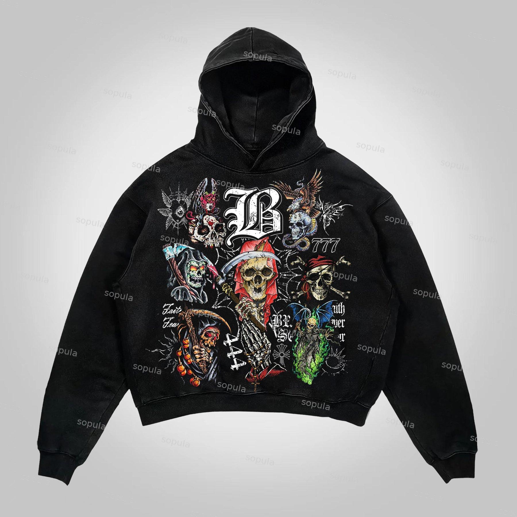 Sopula Jesus Retro Fade Portrait Graphic Hoodie Product Image