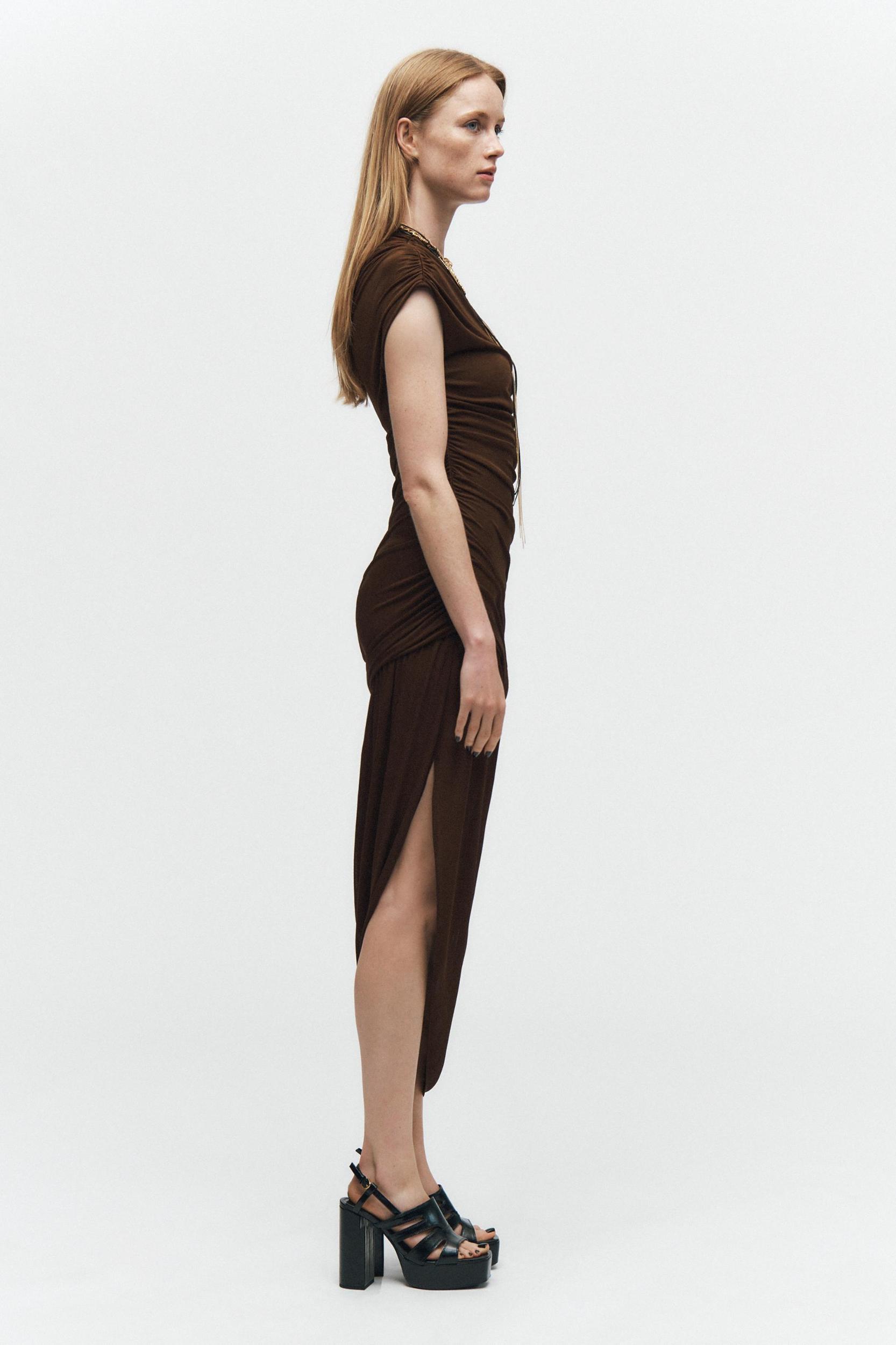 DRAPED ASYMMETRIC DRESS ZW COLLECTION Product Image