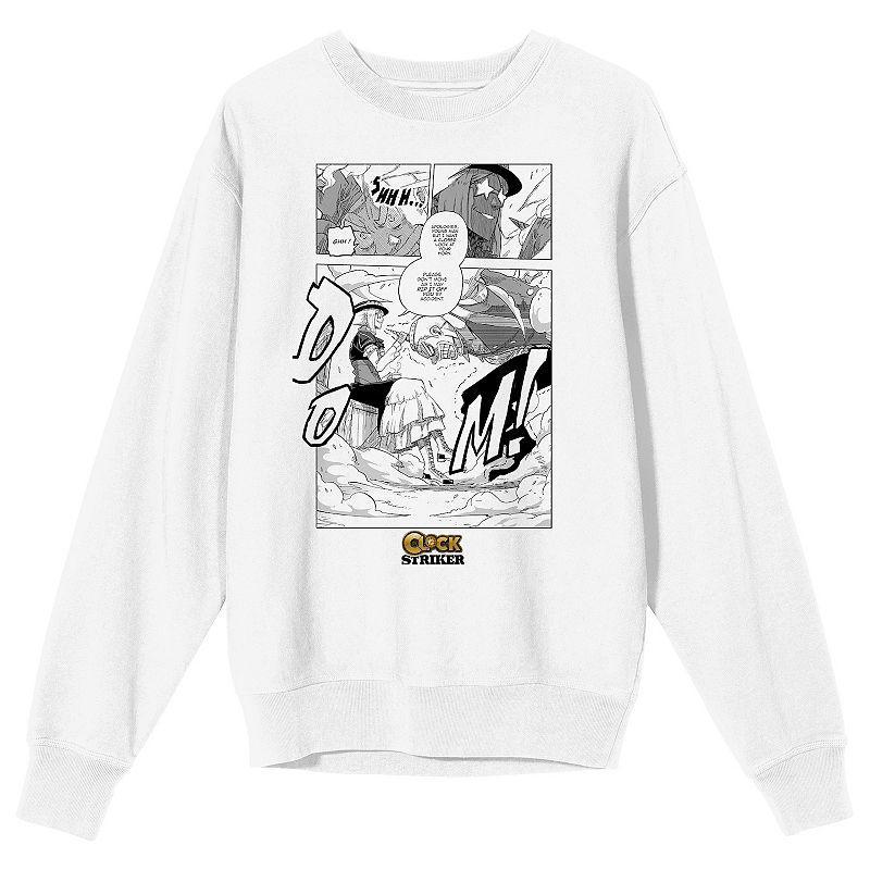 Men's Clock Striker Manga Page Long Sleeve, Size: Large, White Product Image
