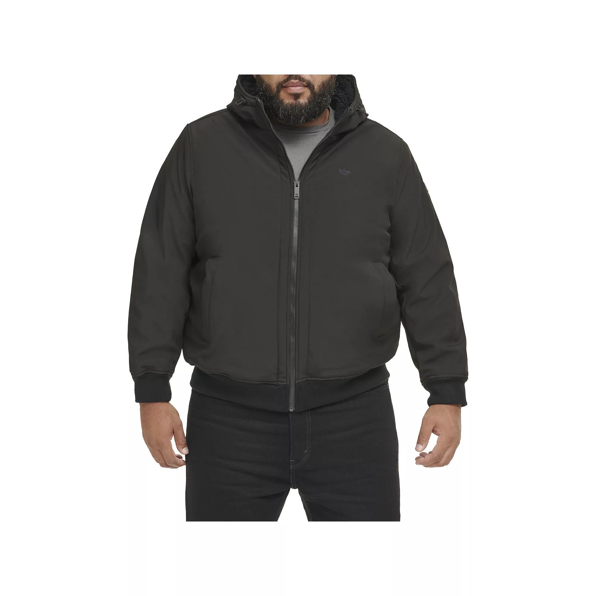 Big & Tall Dockers® Softshell Sherpa Lined Bomber jacket, Men's, Size: 3XL Tall, Grey Gray Product Image