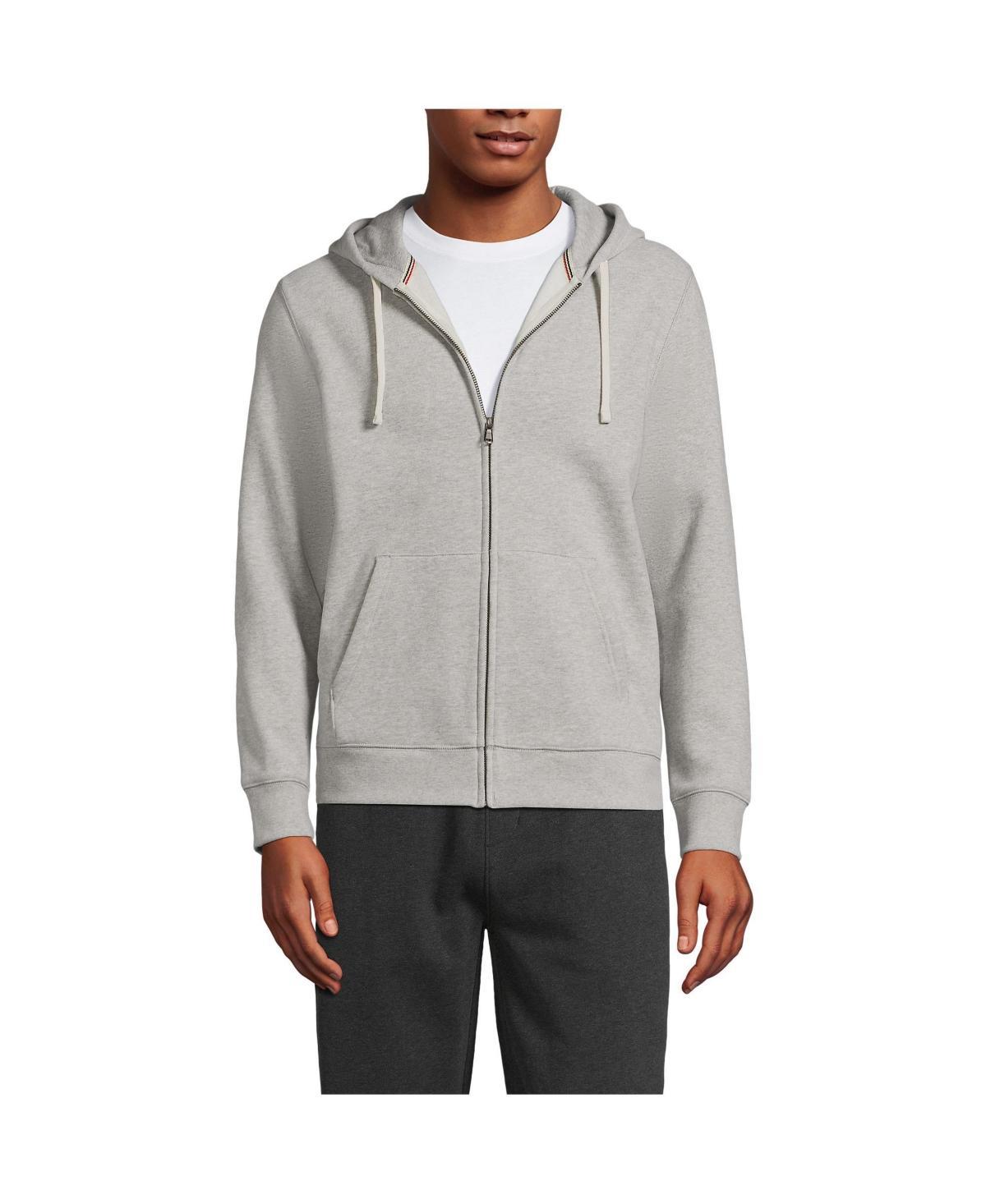 Men's Lands' End Serious Sweats Long Sleeve Full Zip Hoodie, Size: XL, Dark Grey Heather Product Image