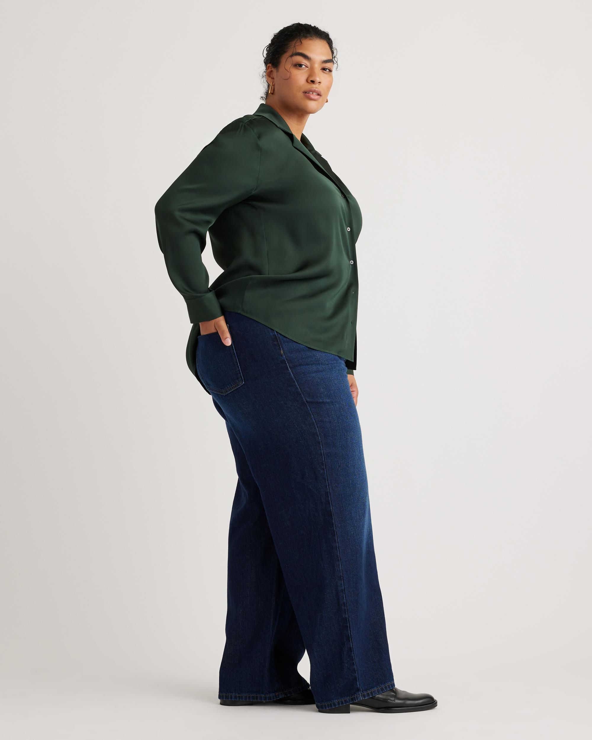 Quince | Women's Washable Stretch Silk Notch Collar Blouse Product Image