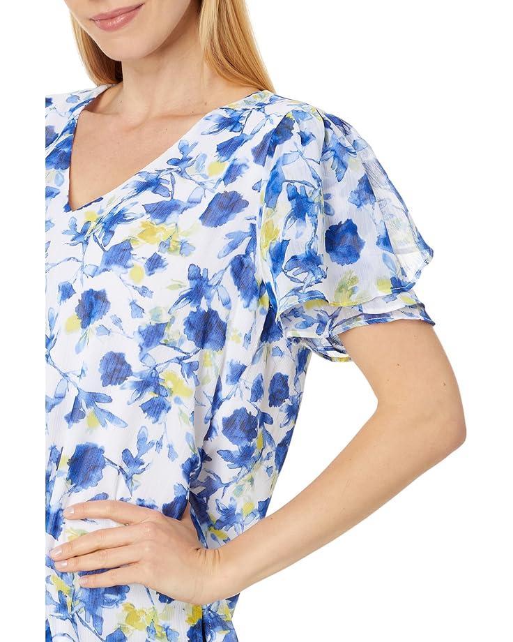 V-Neck Tulip Sleeve Blouse Product Image
