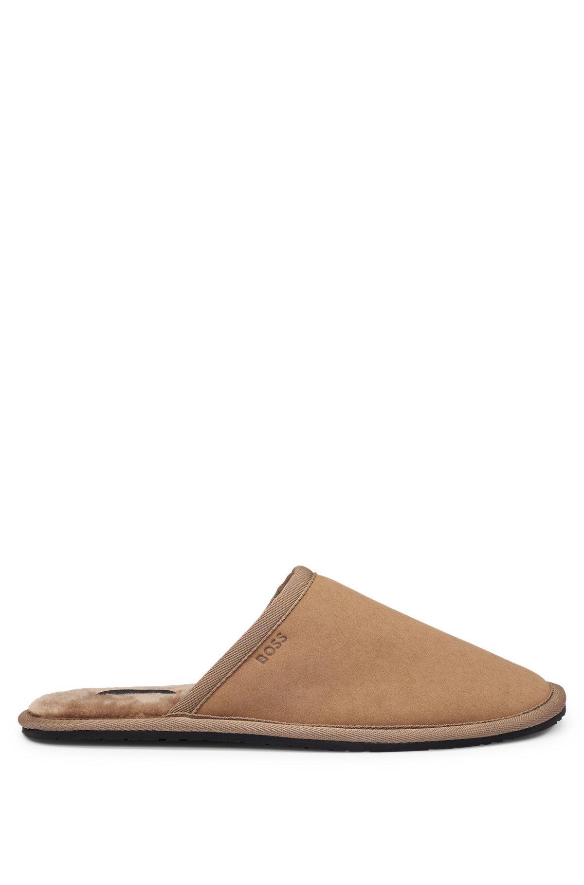 Faux-suede slippers with rubber sole Product Image