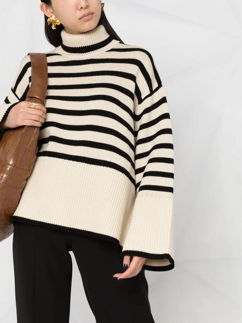striped roll neck jumper Product Image