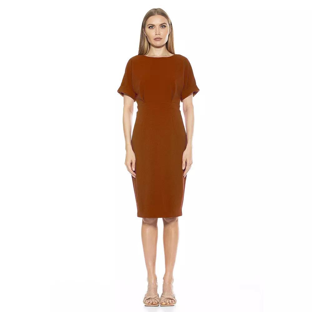 Women's ALEXIA ADMOR Jacqueline Dolman Sheath Dress, Size: XS, Brown Product Image