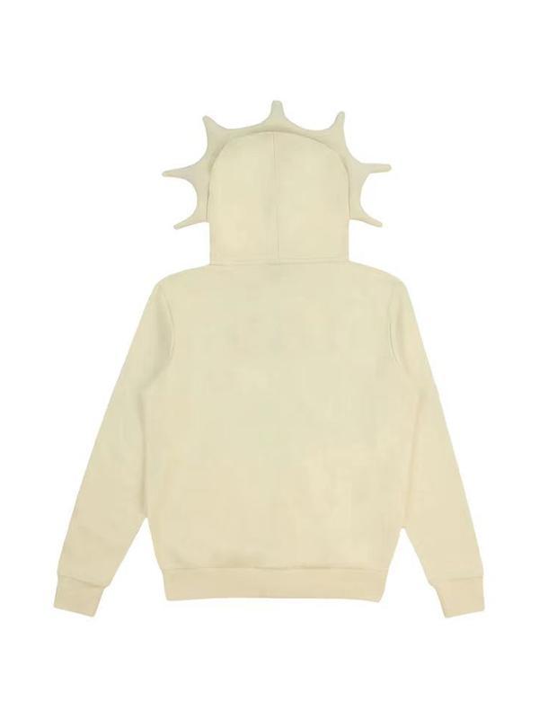 Men's Funny Print Zip Up Oversized Hoodie Product Image