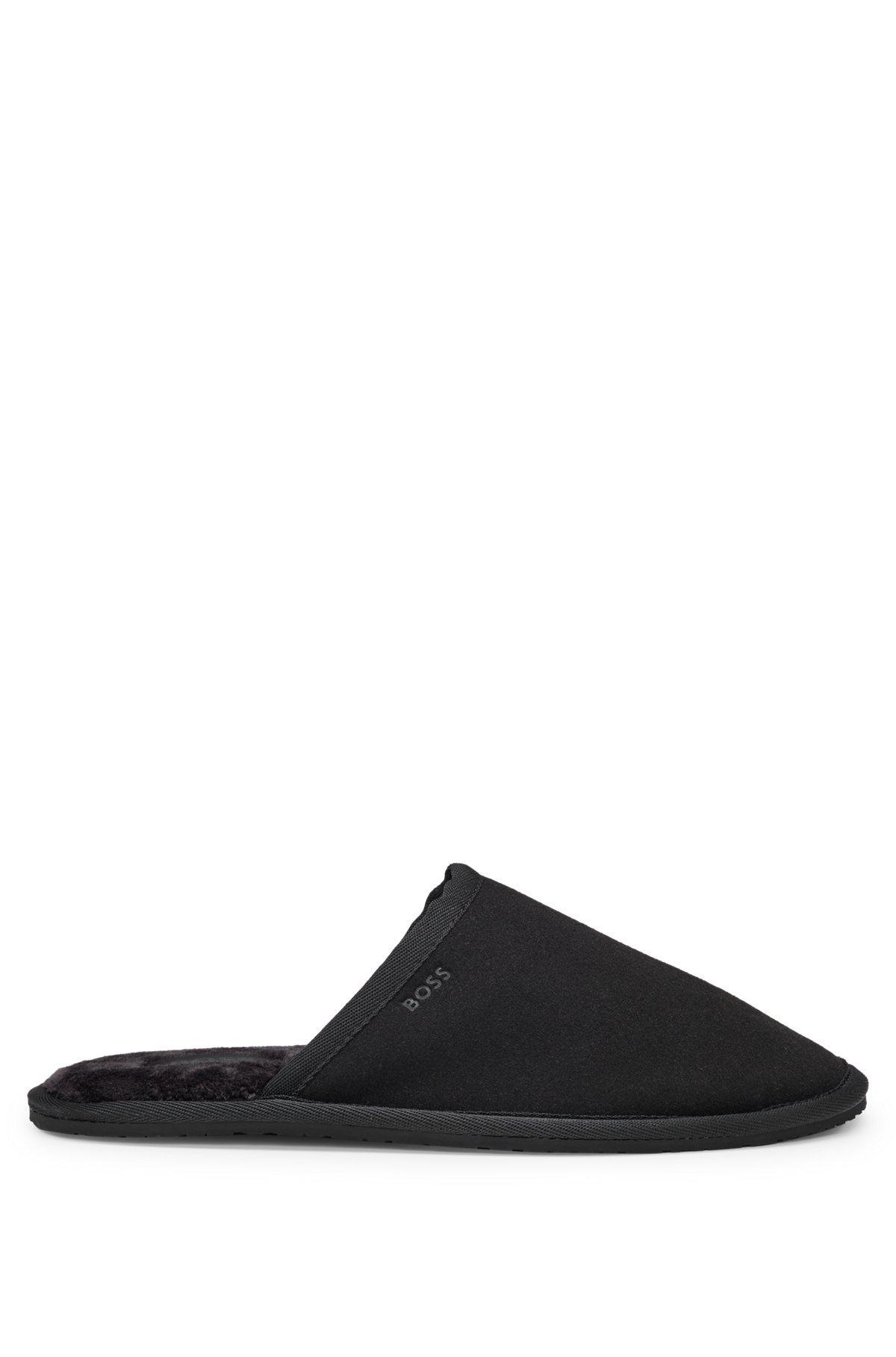 Faux-suede slippers with rubber sole Product Image