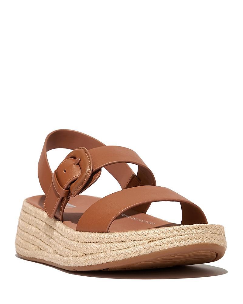 FitFlop F-Mode Espadrille Buckle Leather Flatform Sandals (Light ) Women's Sandals Product Image