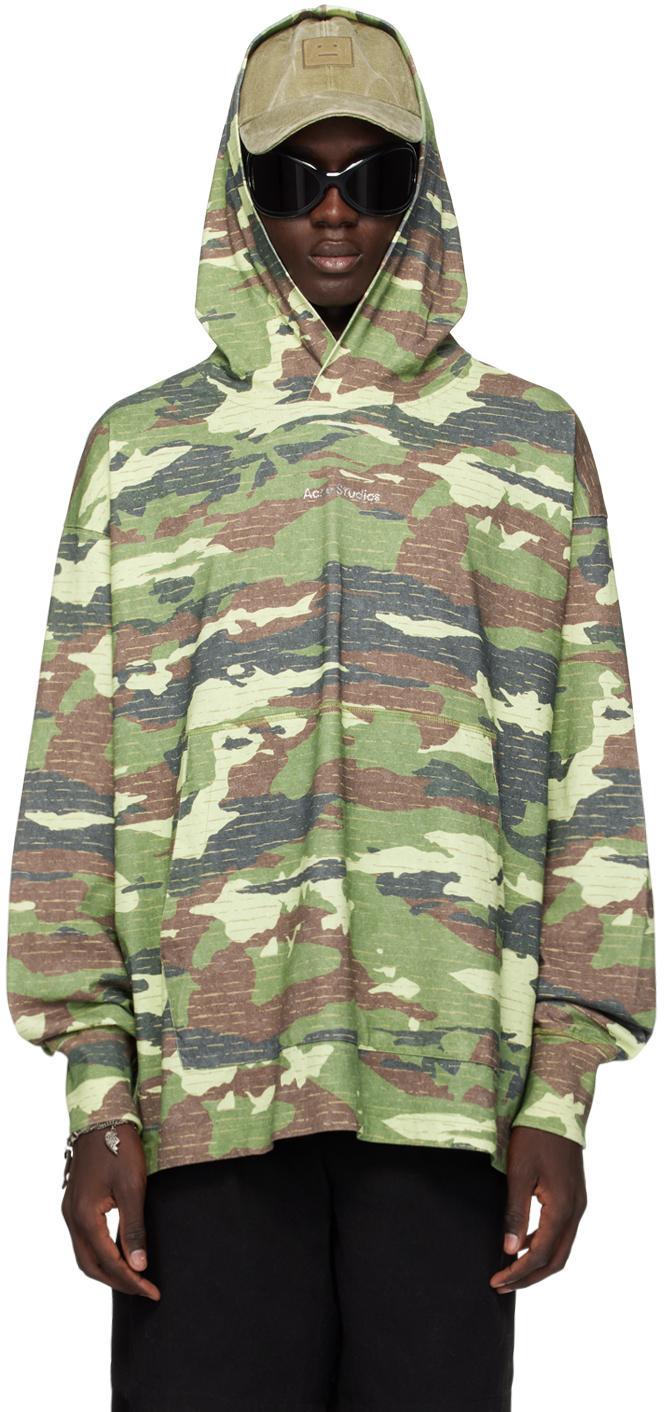 ACNE STUDIOS Green Camo Hoodie Product Image
