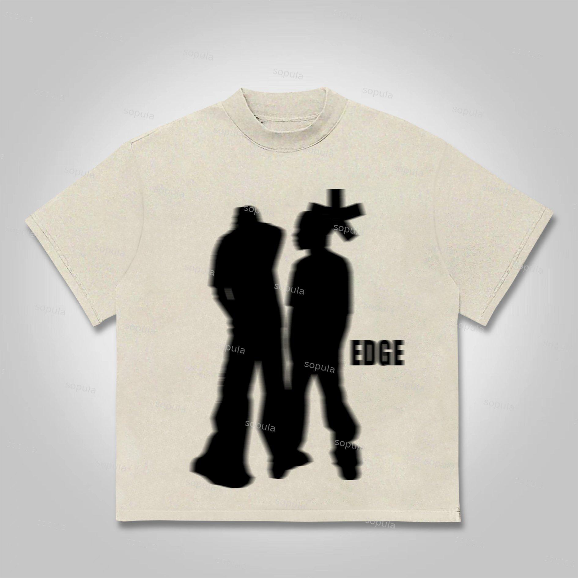 Sopula Street Portrait Edge Graphic Print Cotton T-shirt Product Image