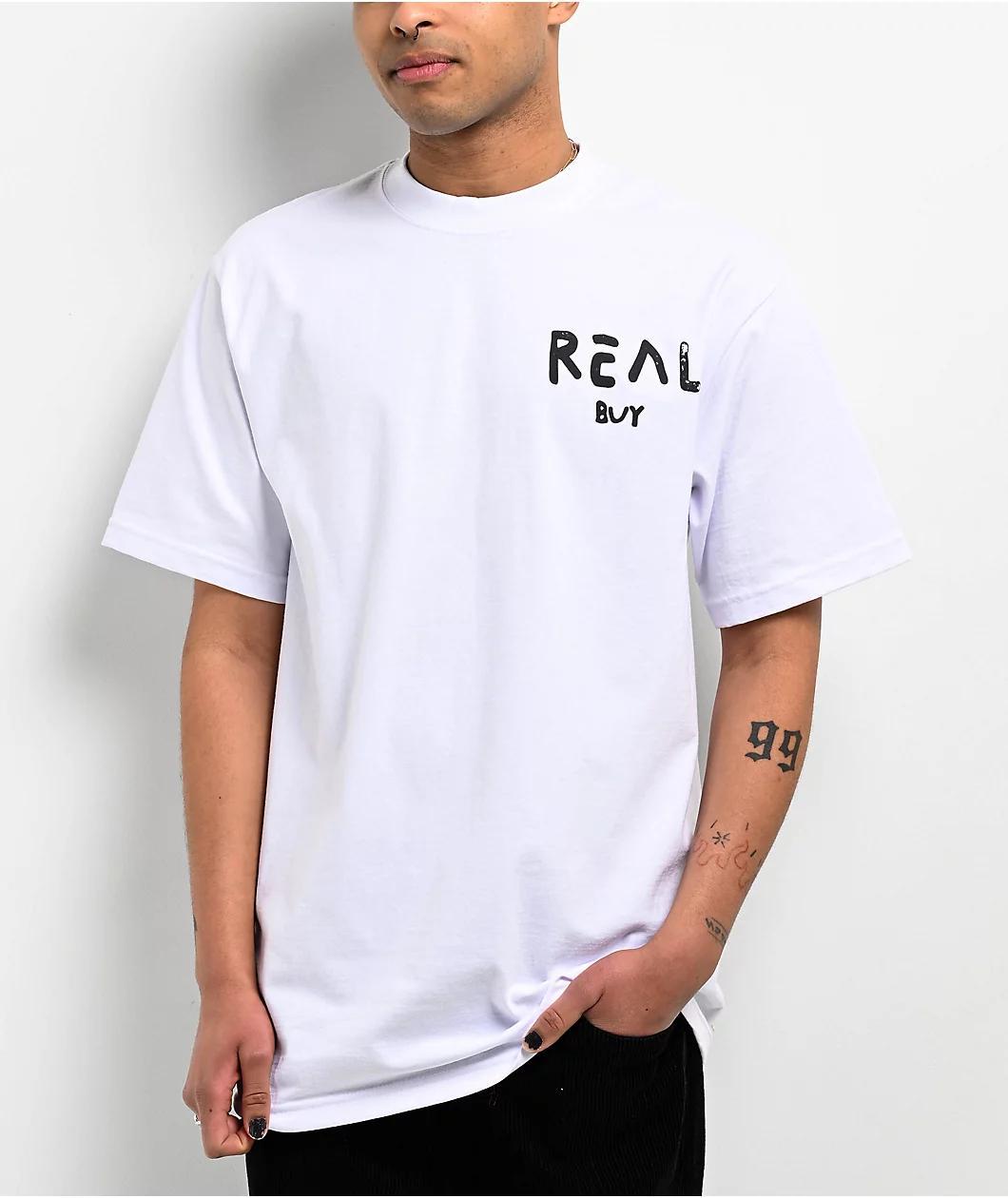 Real Buy Question Ghost White T-Shirt Product Image