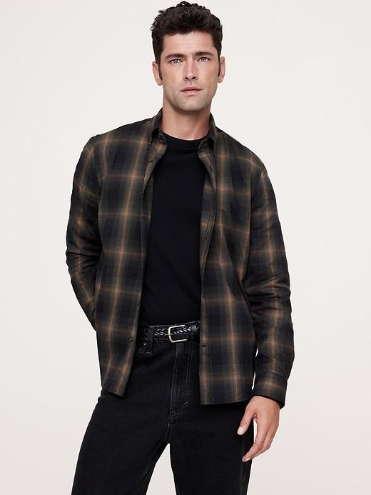 Standard-Fit Cotton Flannel Shirt Product Image