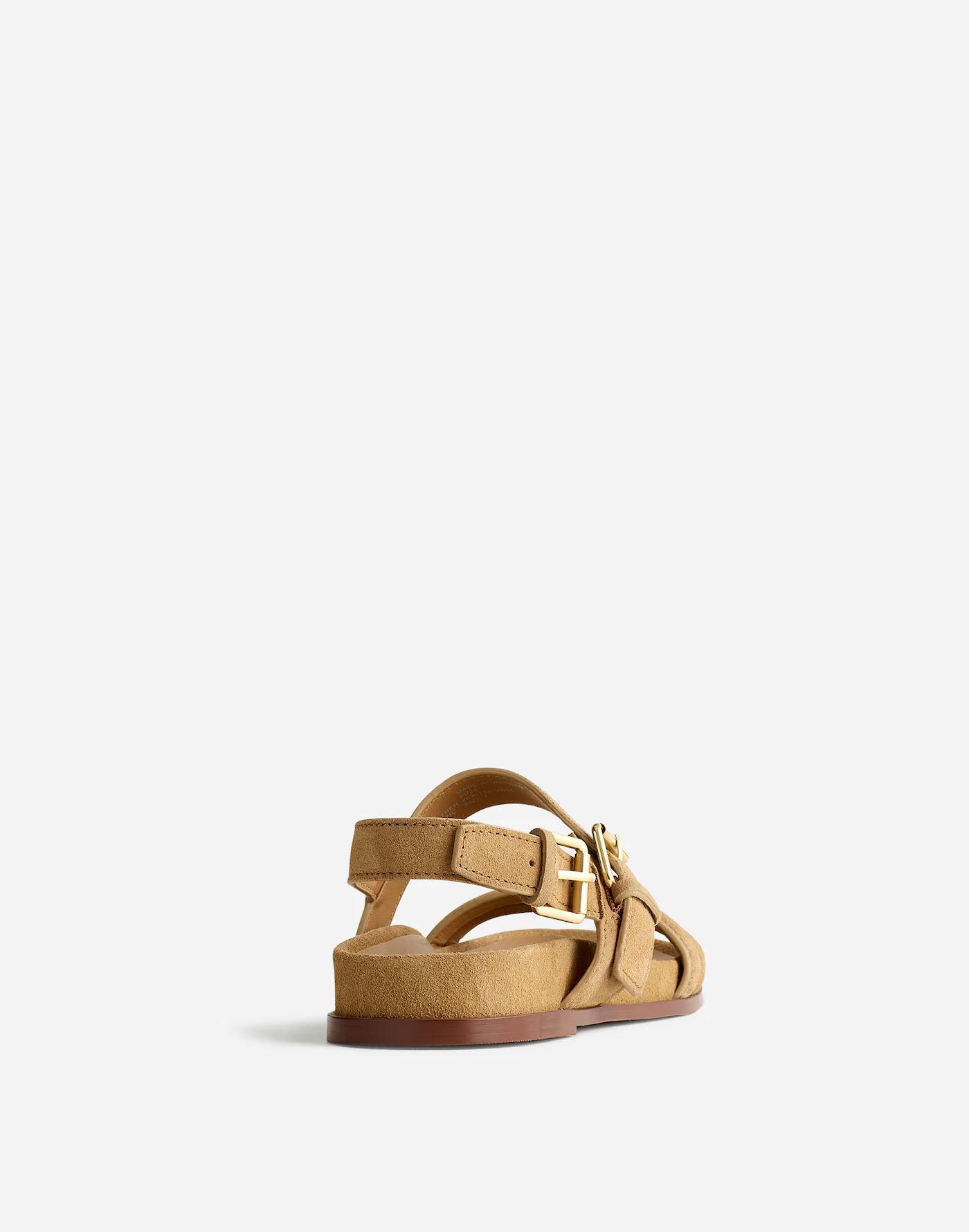 The Dara Double-Strap Sandals in Suede Product Image