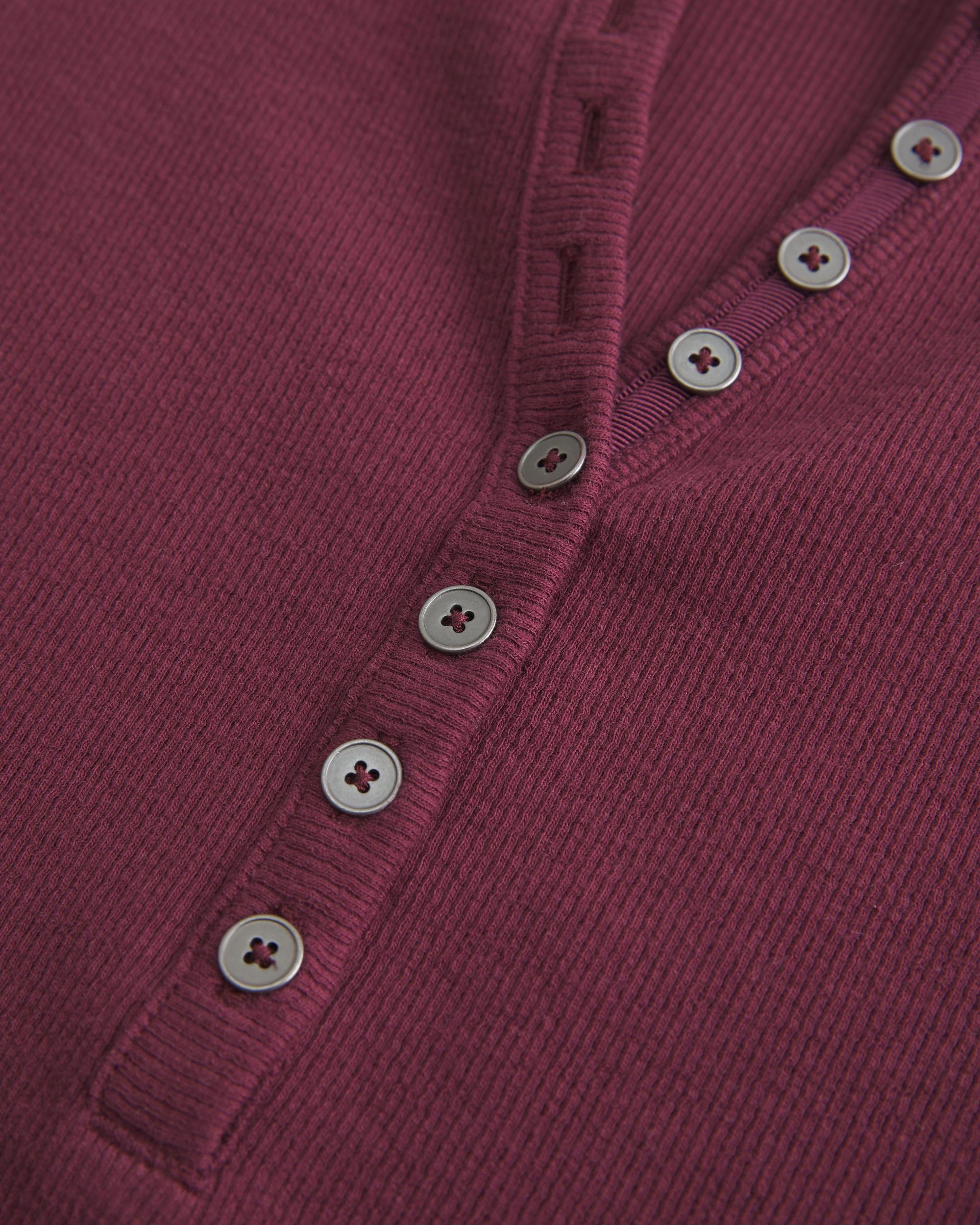 Ribbed Short-Sleeve Henley Product Image