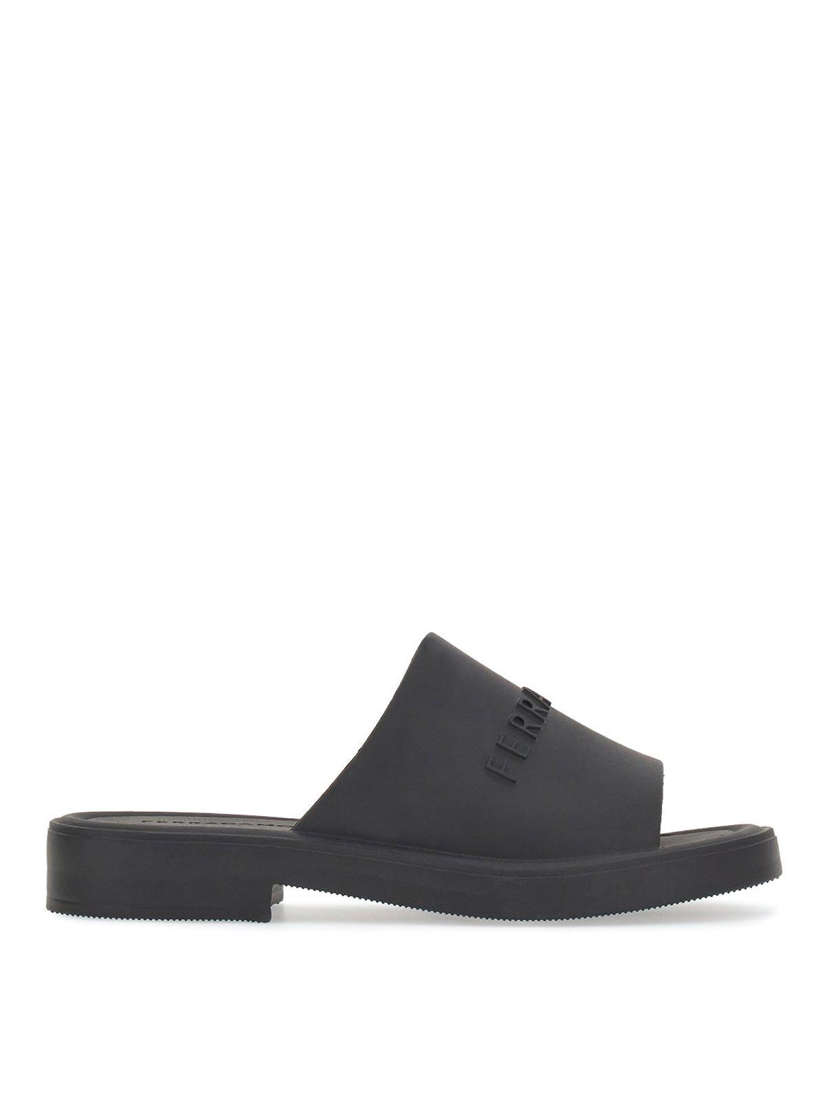 FERRAGAMO Logo-embossed Sandals In Black Product Image