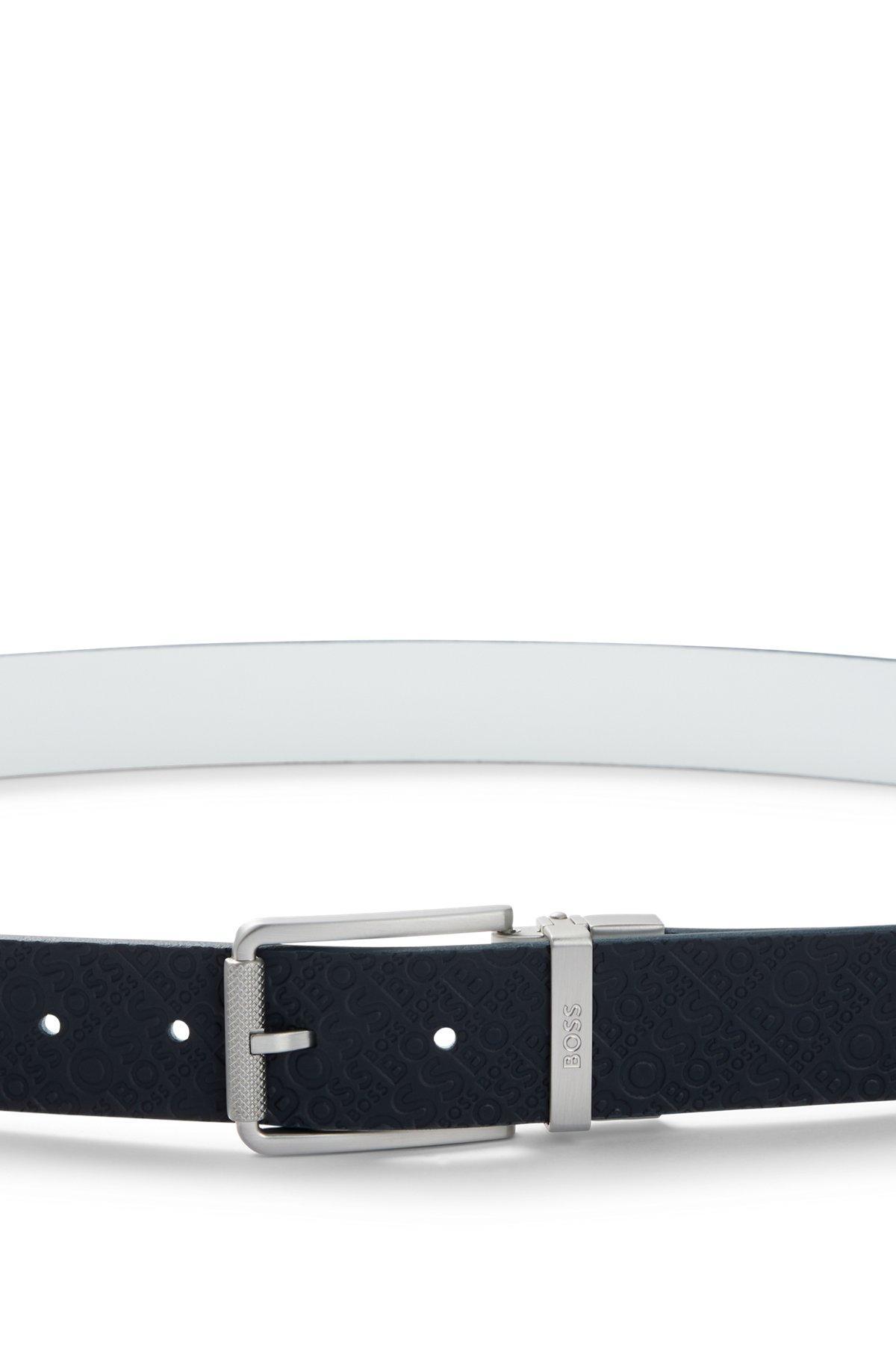 BOSS - Reversible belt in Italian leather - Dark Blue Product Image