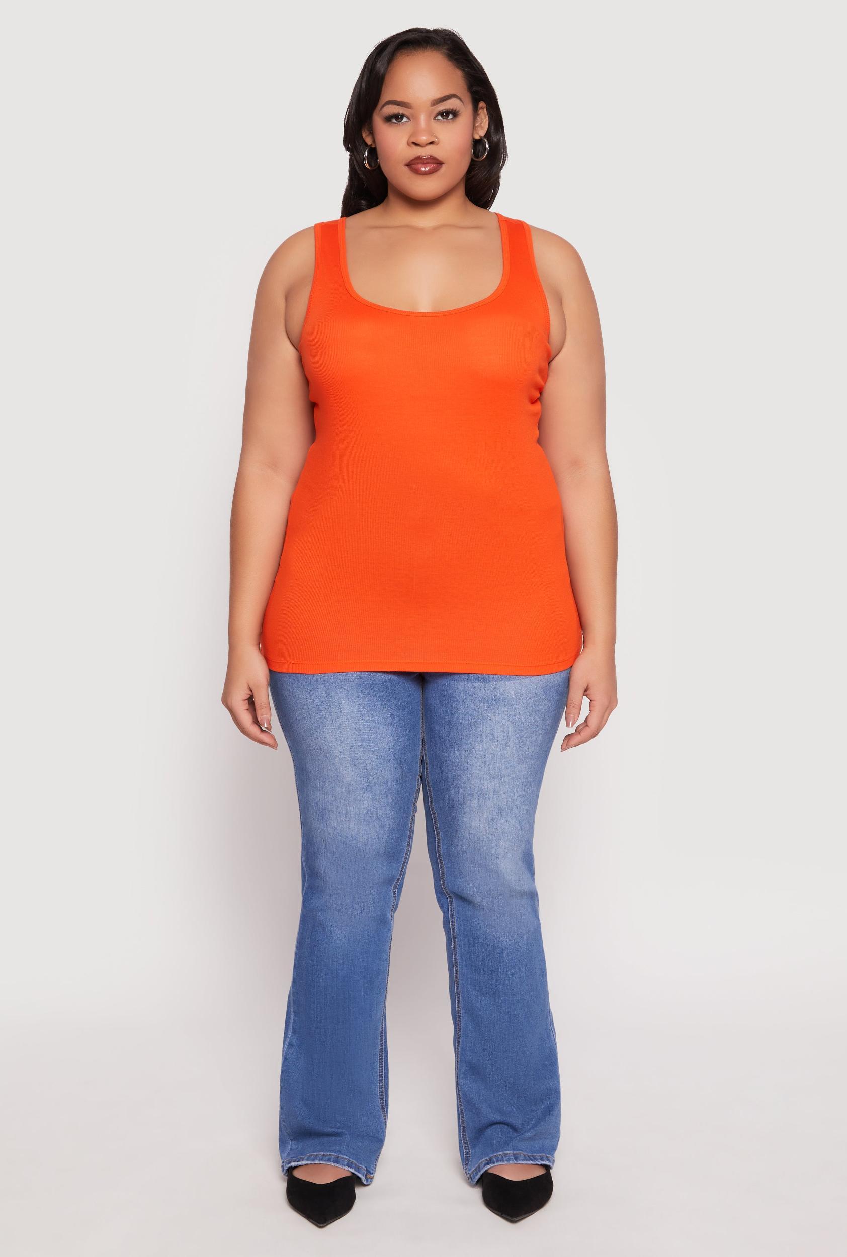 Womens Plus Size Rib Knit Tank Top Product Image