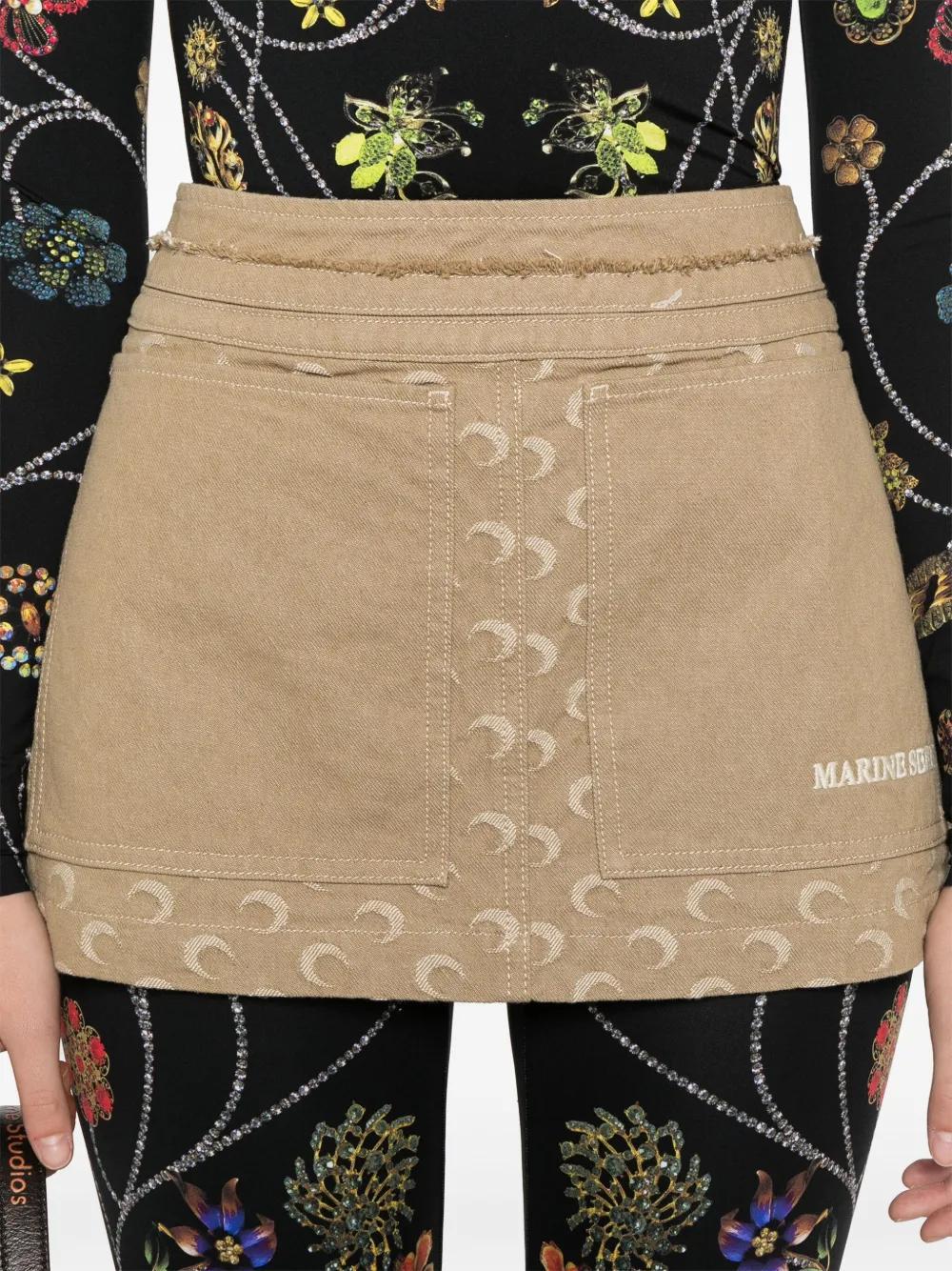 Moon-jacquard mini skirt Product Image