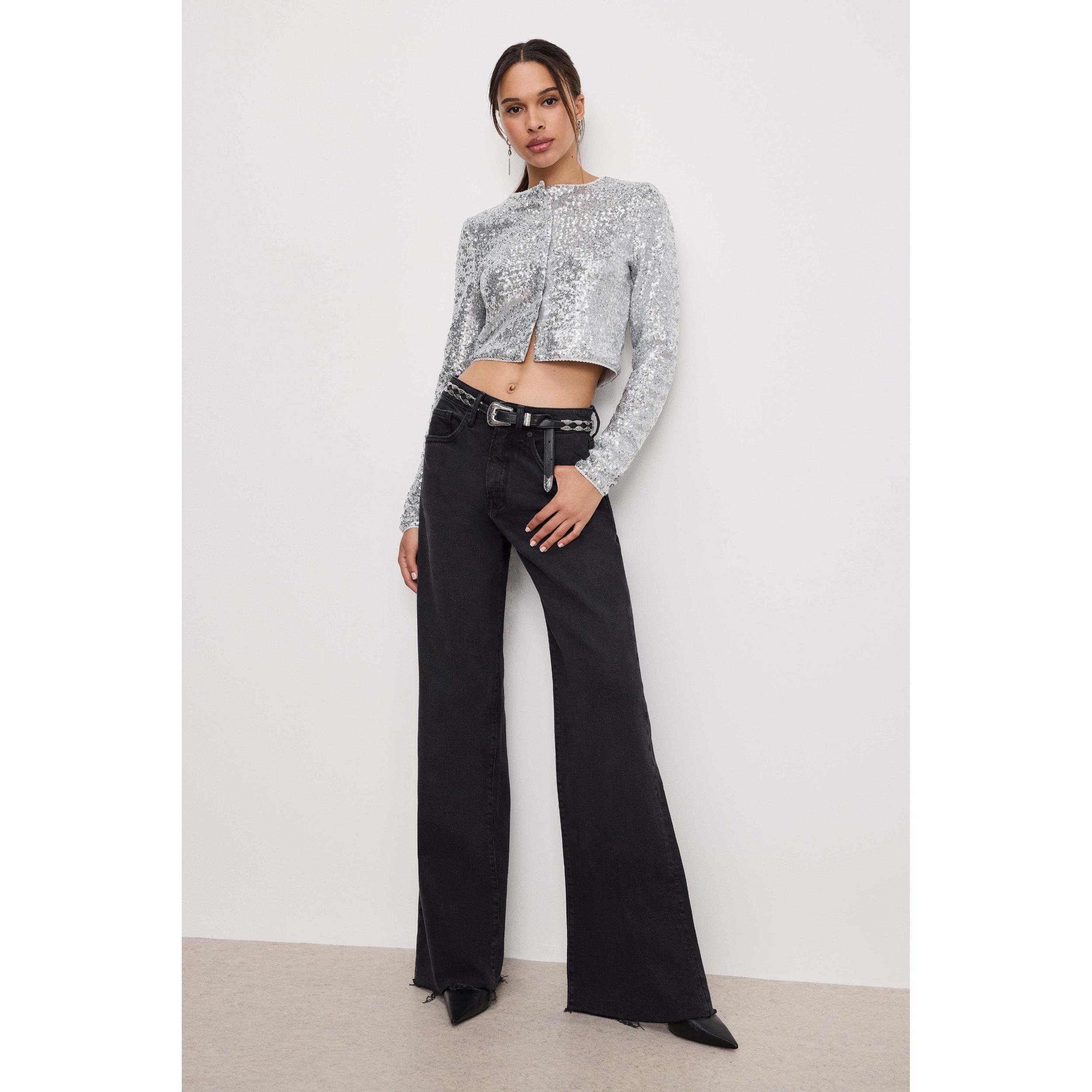 Womens Good Ease Relaxed Jeans | Black, 324 Size 15 Plus | Good American by Khlo Kardashian Product Image