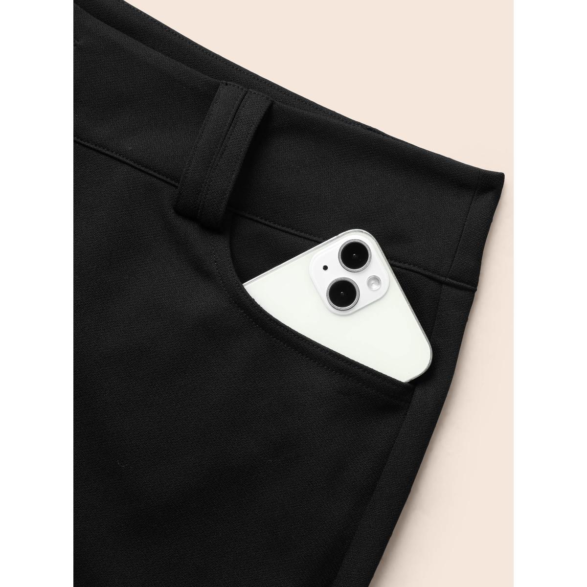 Plus Size Stretch Woven Double Button Drape Pants Women Aegean Workwear Essentials Bootcut Mid Rise Work Pants BloomChic 14-16/1X Product Image