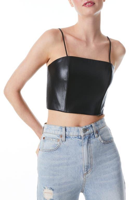 Womens Pearle Vegan Leather Crop Top Product Image