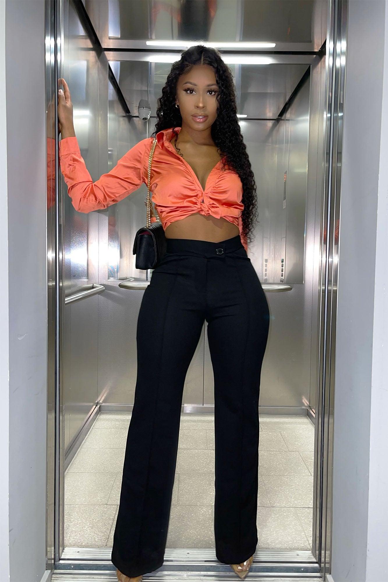 Call It Even Wide Leg Dress Pants - Black Product Image