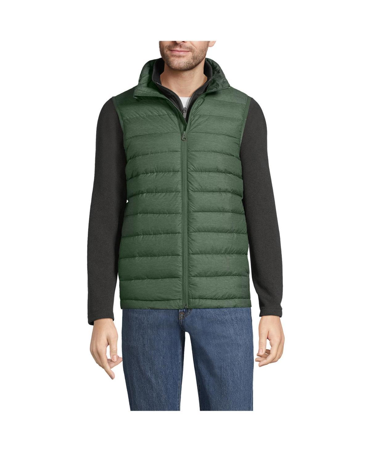 Men's Lands' End Wanderweight Down Puffer Vest, Size: Large, Mist Green Product Image