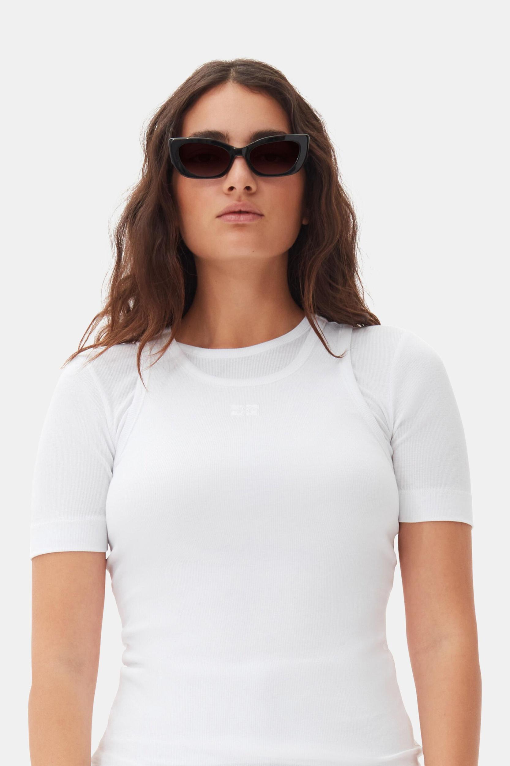 GANNI x Ace & Tate Black Sadie Sunglasses Product Image