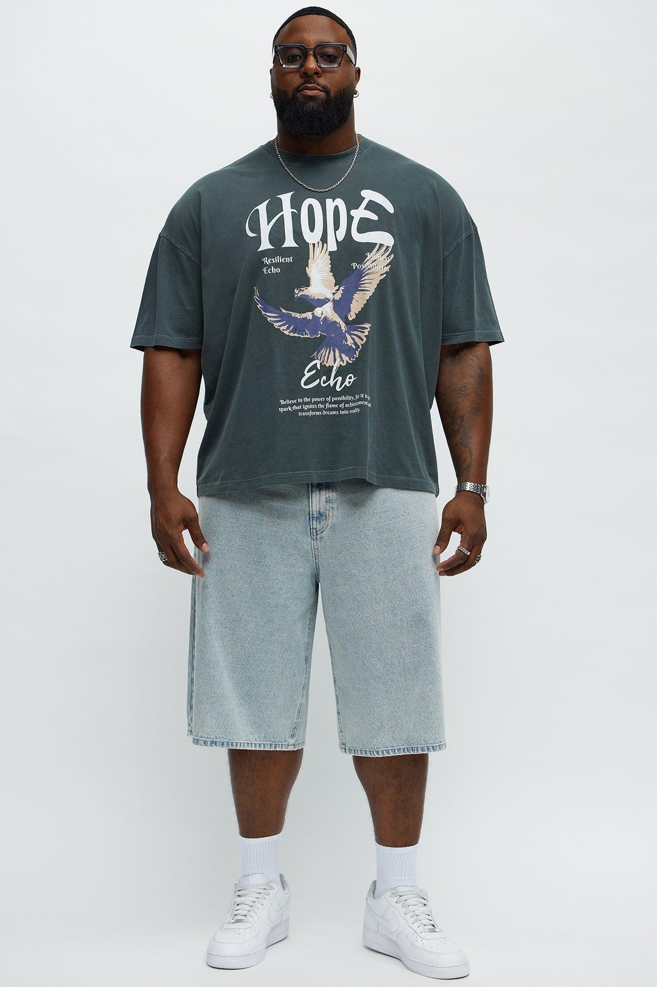 Hope Echo Oversized Short Sleeve Tee - Grey Product Image