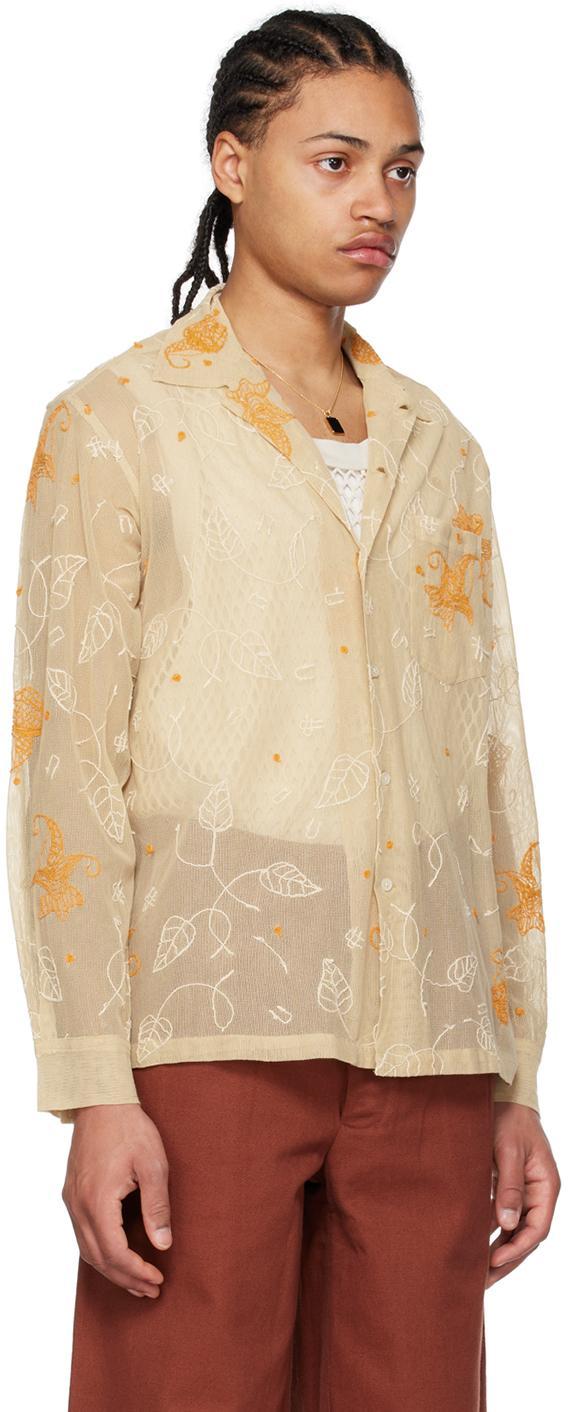 BODE Beige Lilium Shirt In Ormlt Orange Multi Product Image