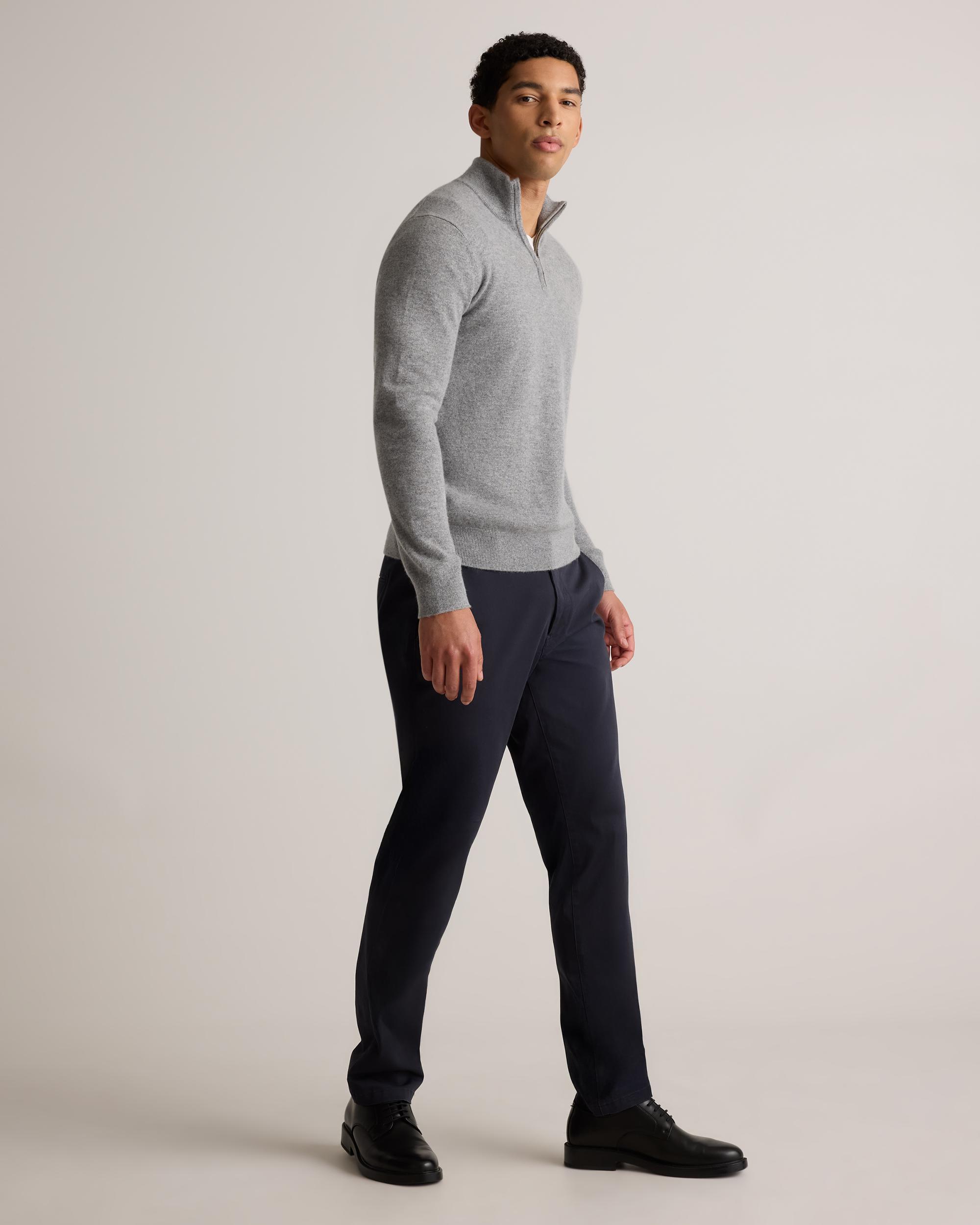 Quince | Men's Mongolian Cashmere Quarter Zip Sweater Product Image