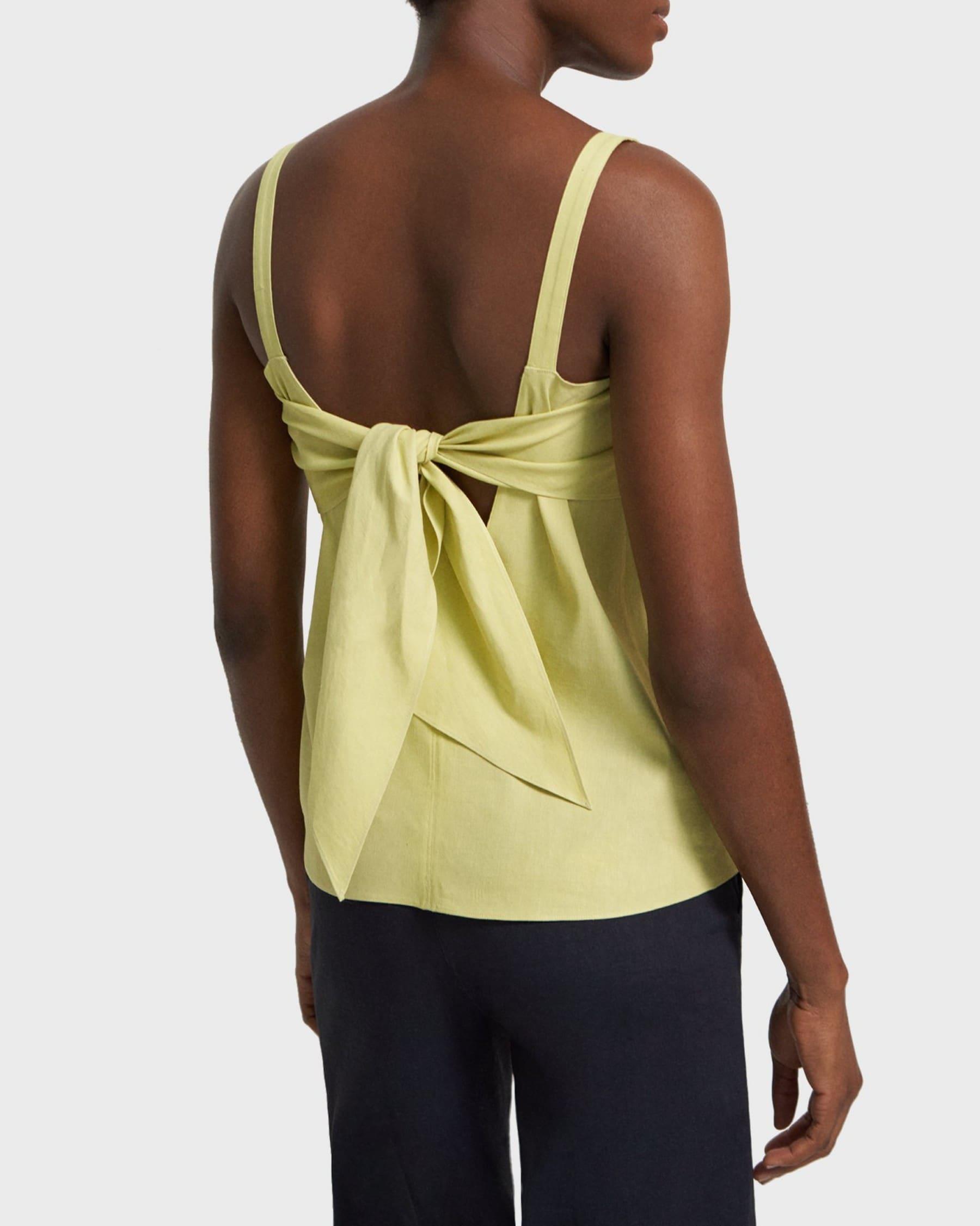 Tie-Back Top in Stretch Linen Product Image