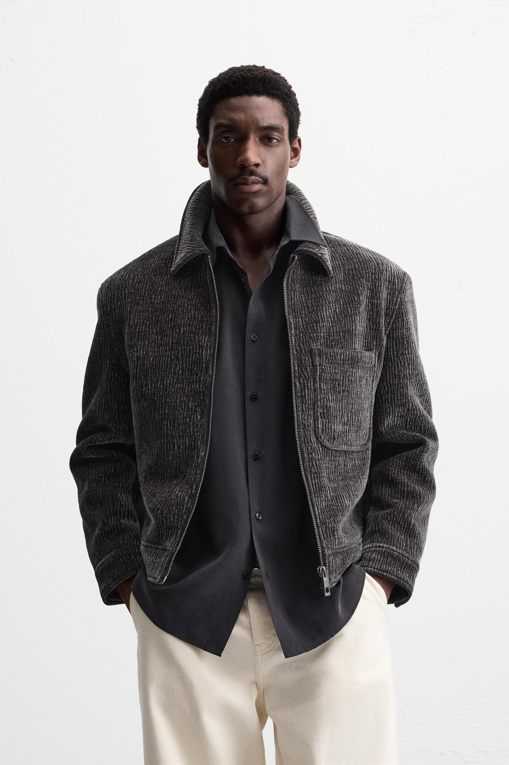 TEXTURED WRINKLED EFFECT JACKET Product Image