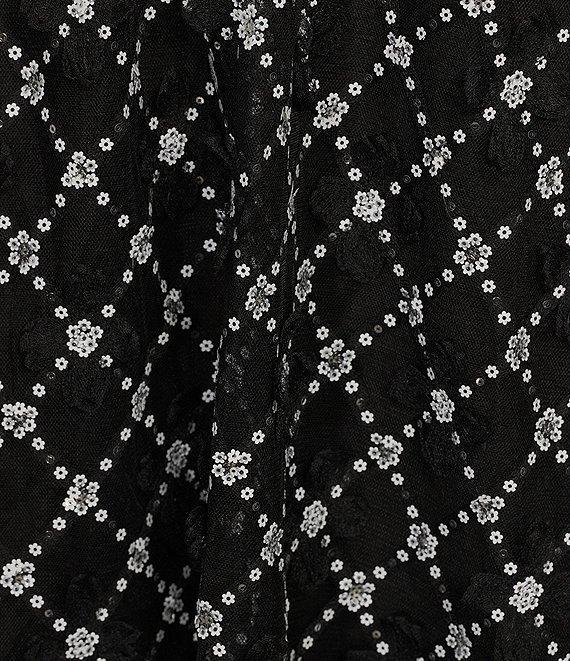 Abbey Glass Eden Lace Sequin Midi A-Line Skirt Product Image