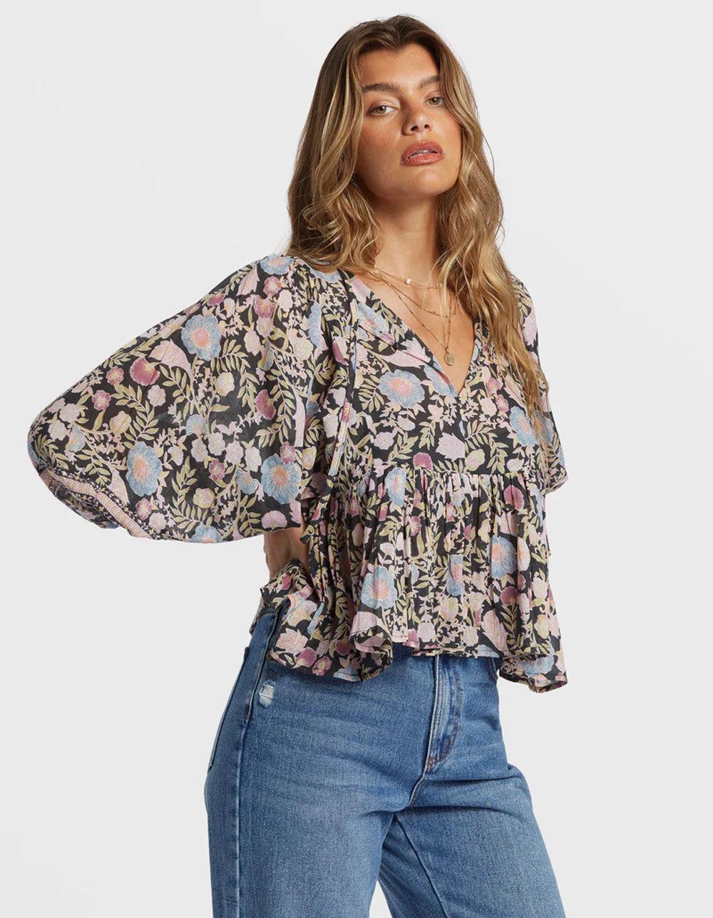 BILLABONG Adore You Womens Top - BLACK COMBO Product Image