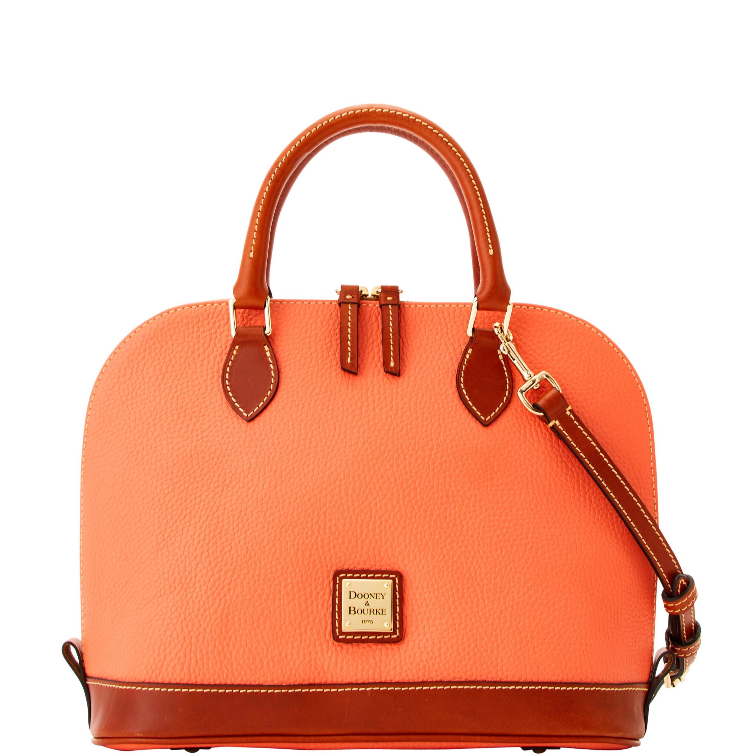 Dooney & Bourke Womens Pebble Grain Zip Zip Leather Satchel Bag in Olive Product Image