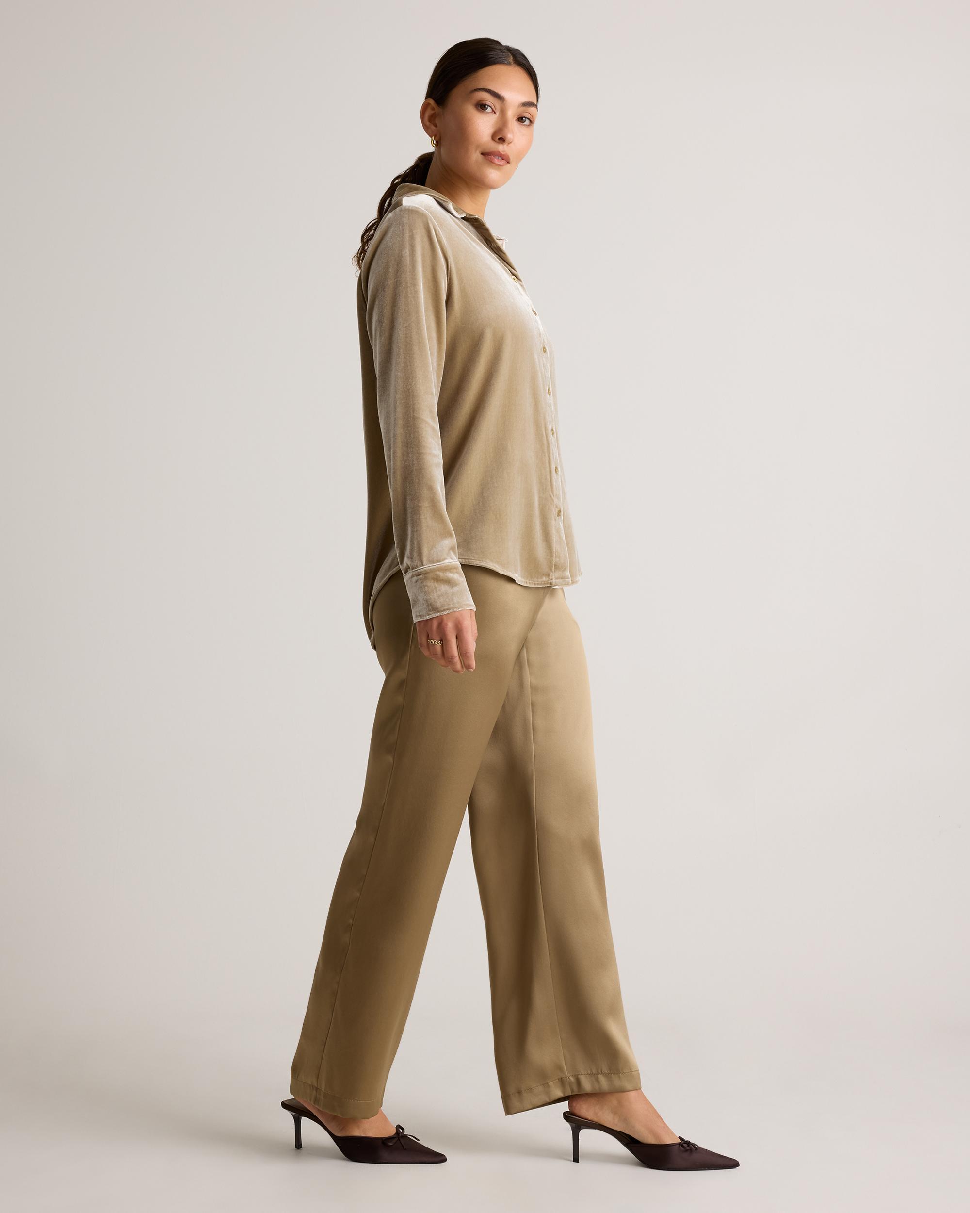 Quince | Women's Drawstring Wide Leg Pants Silk Product Image
