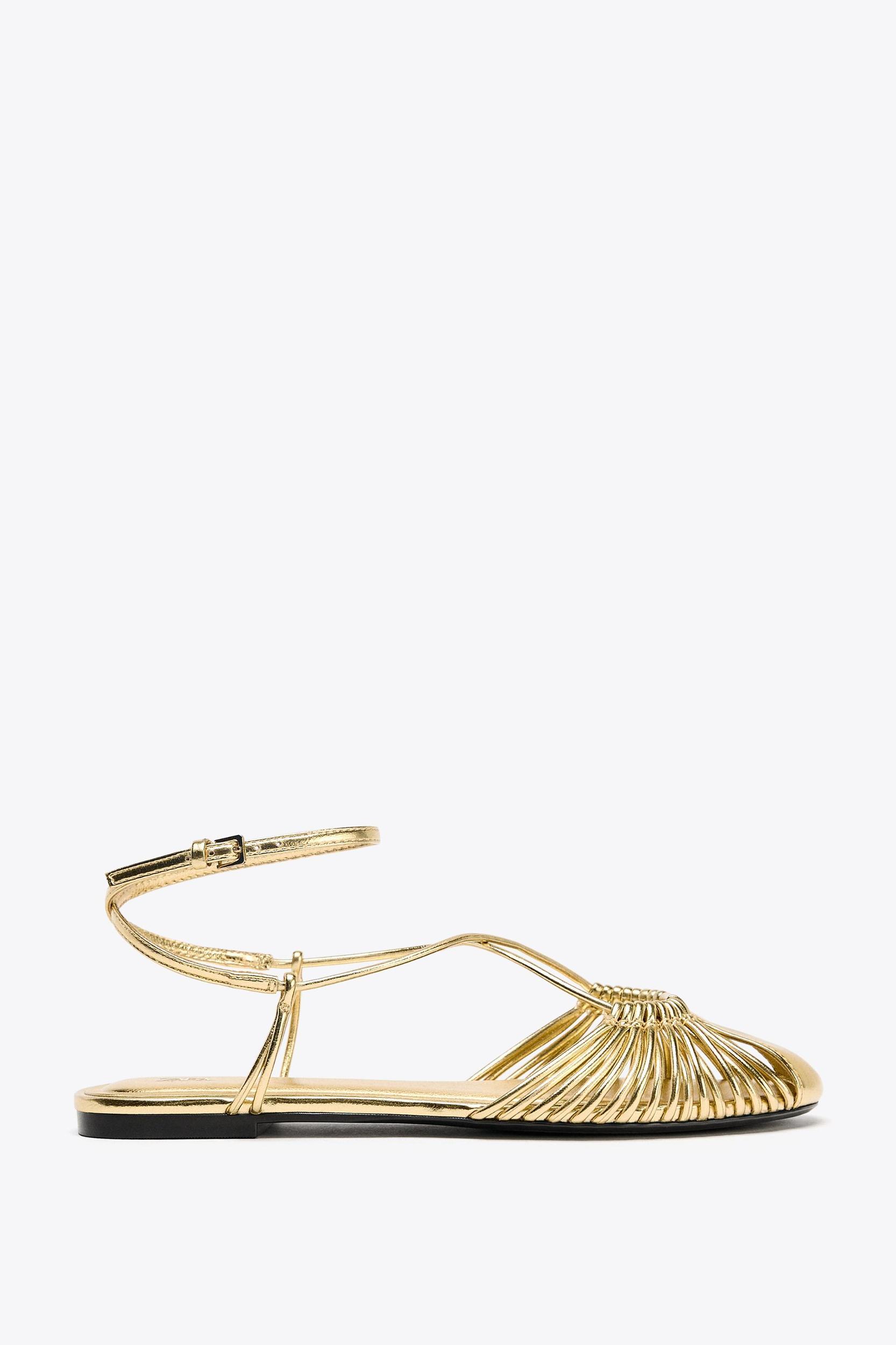 METALLIC STRAPPY FISHERMAN SANDALS Product Image