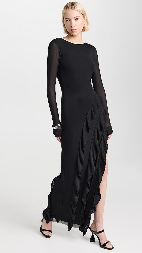 AFRM Jacie Ruffle Open Back Maxi Dress | Shopbop Product Image