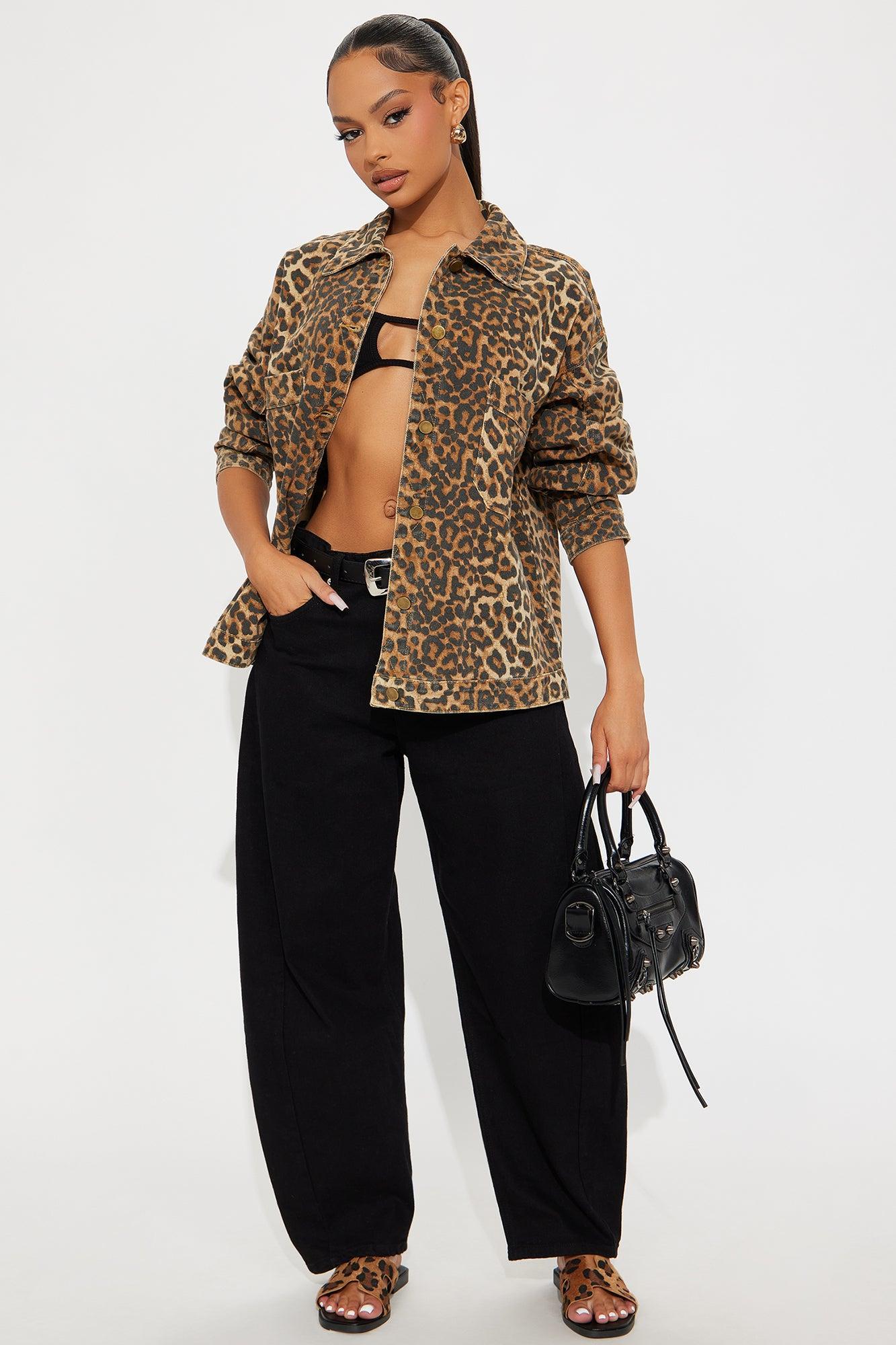 Cameron Oversized Leopard Jacket - Brown/combo Product Image