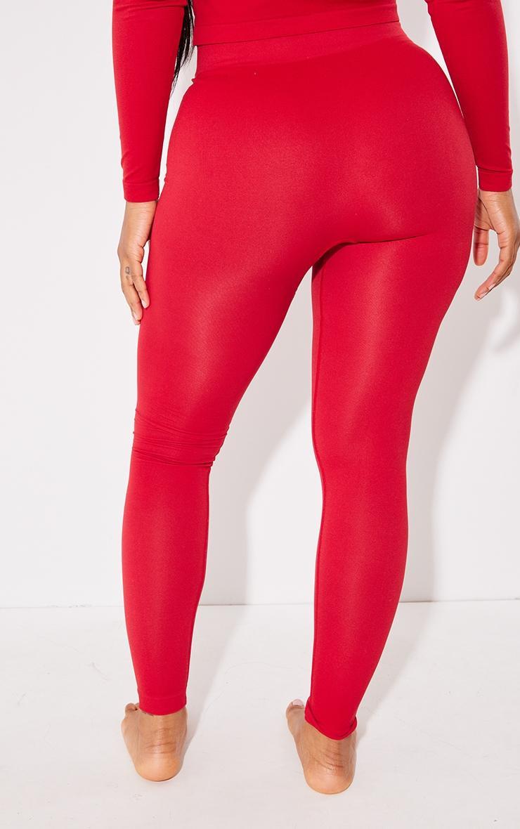 Shape Cherry Red Stretch Seamless High Waisted Leggings Product Image