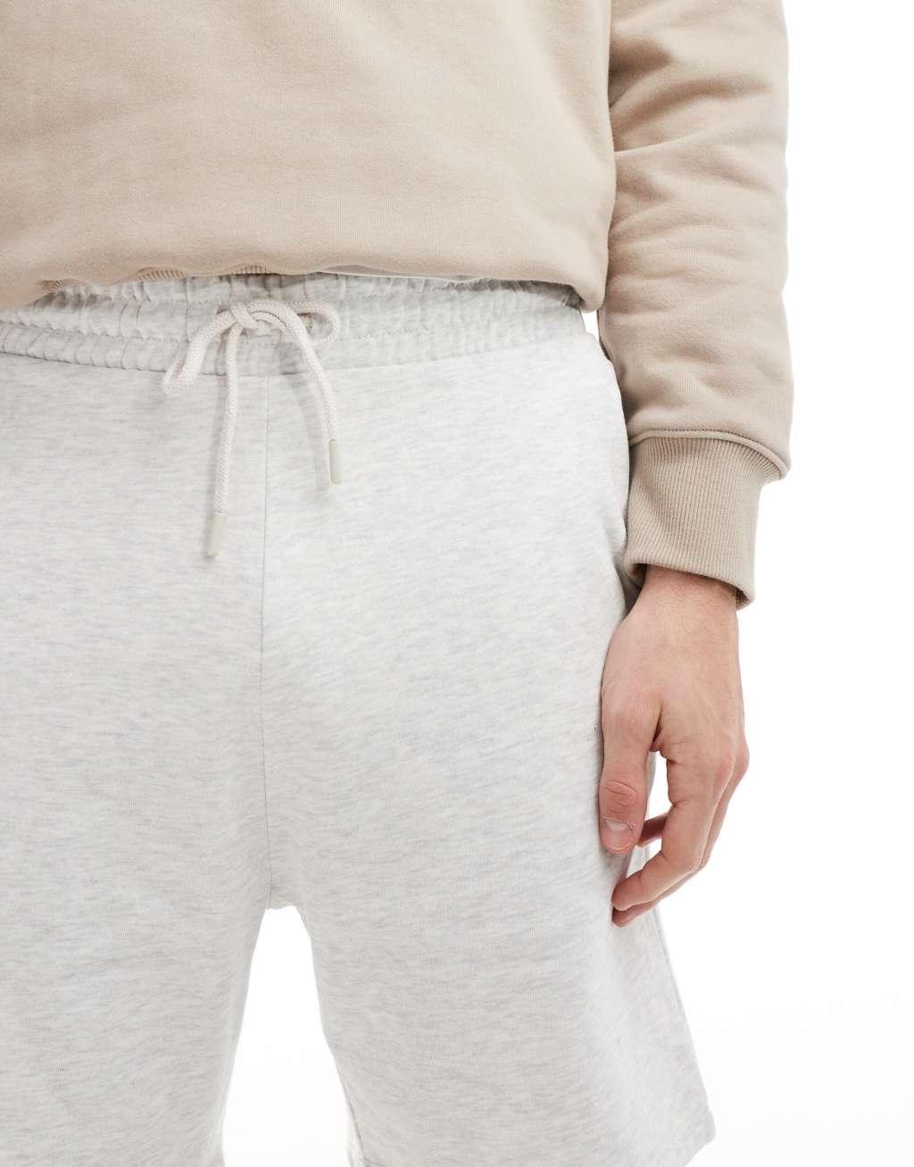 ASOS DESIGN slim fit shorts in white heather Product Image