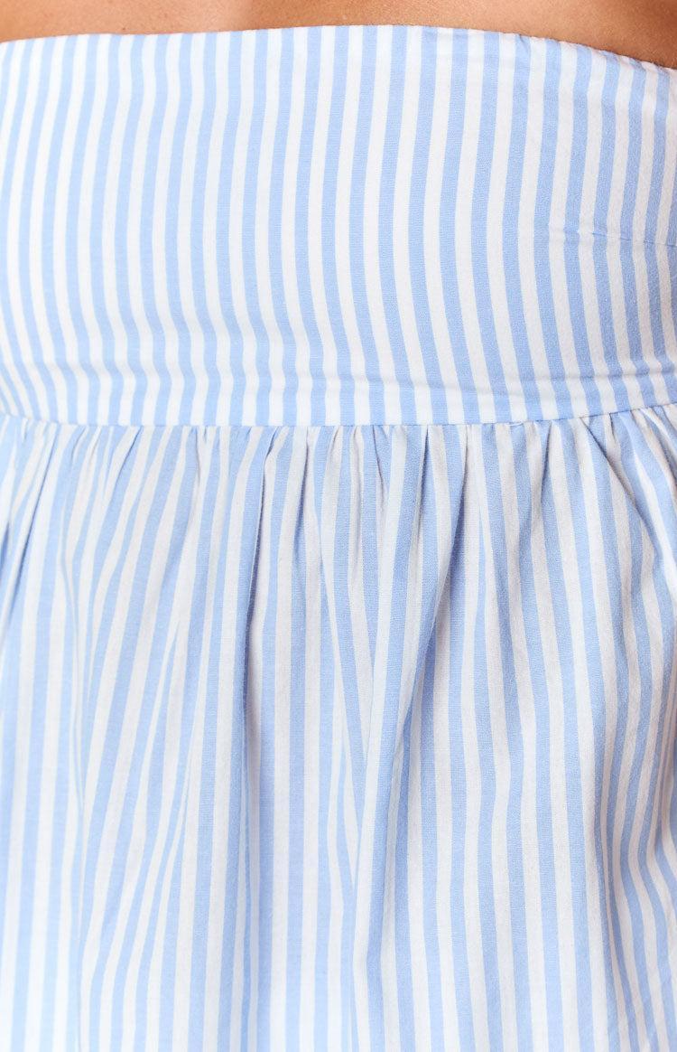Klee Light Blue Strapless Tie Back Top Product Image